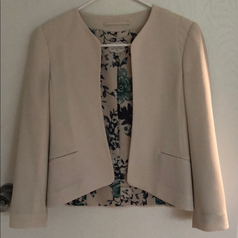 Aritzia Wilfred Open Front Crepe Jacket Ivory